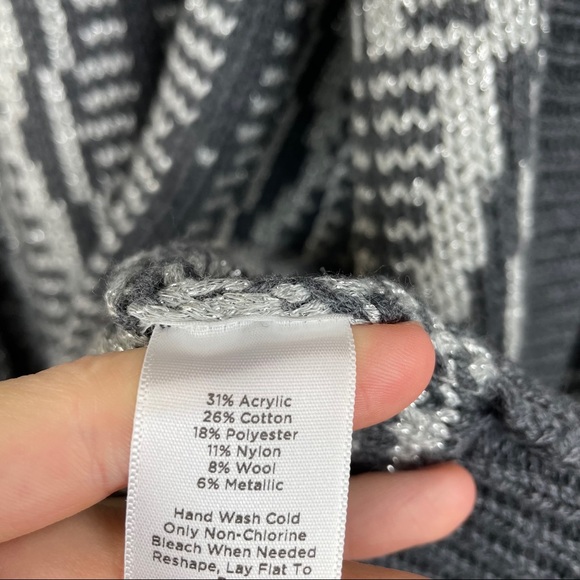 Talbots Wool Blend Metallic Boho Sweater Cardigan - Picture 11 of 12